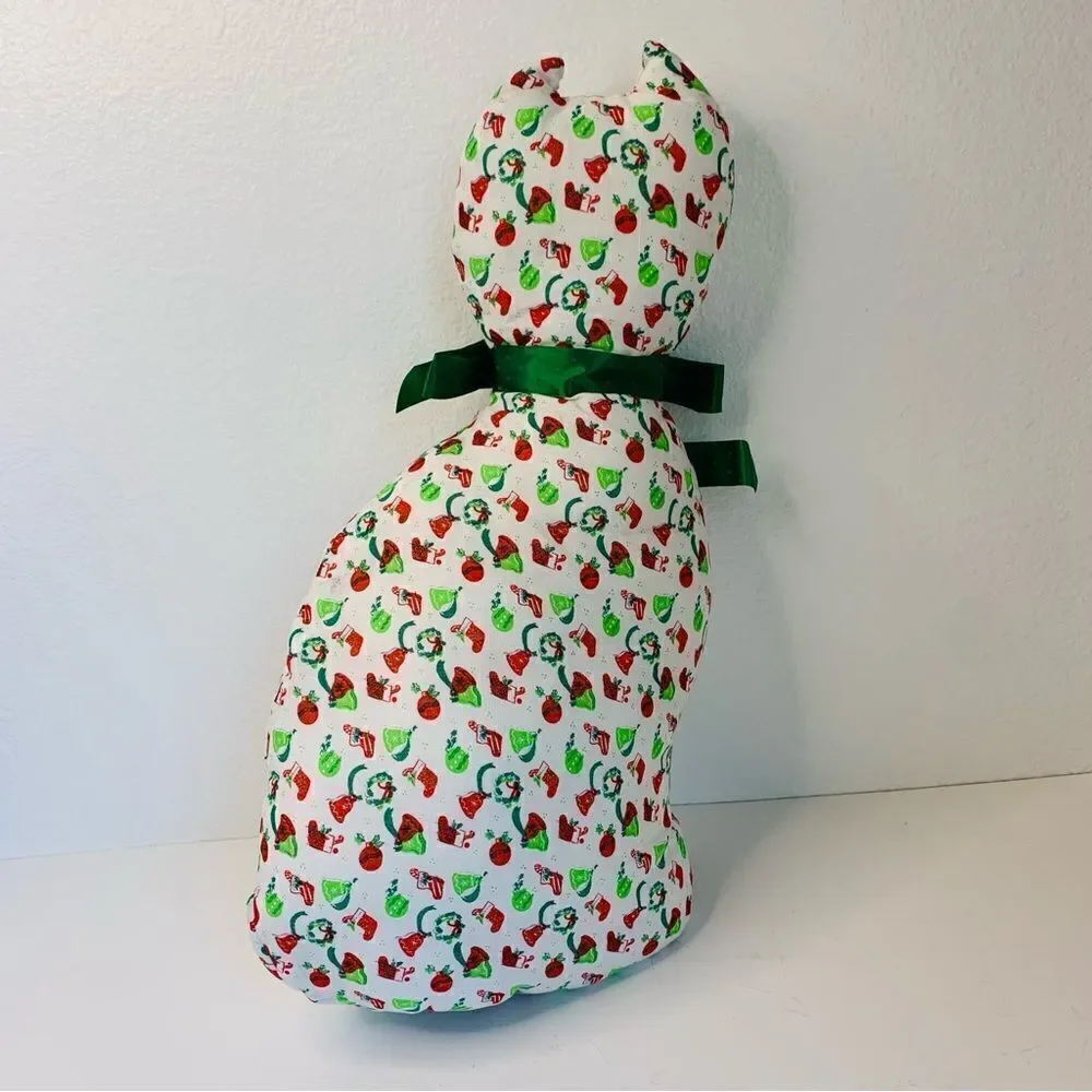 Artisan Handmade Holiday Cat Pillow‎